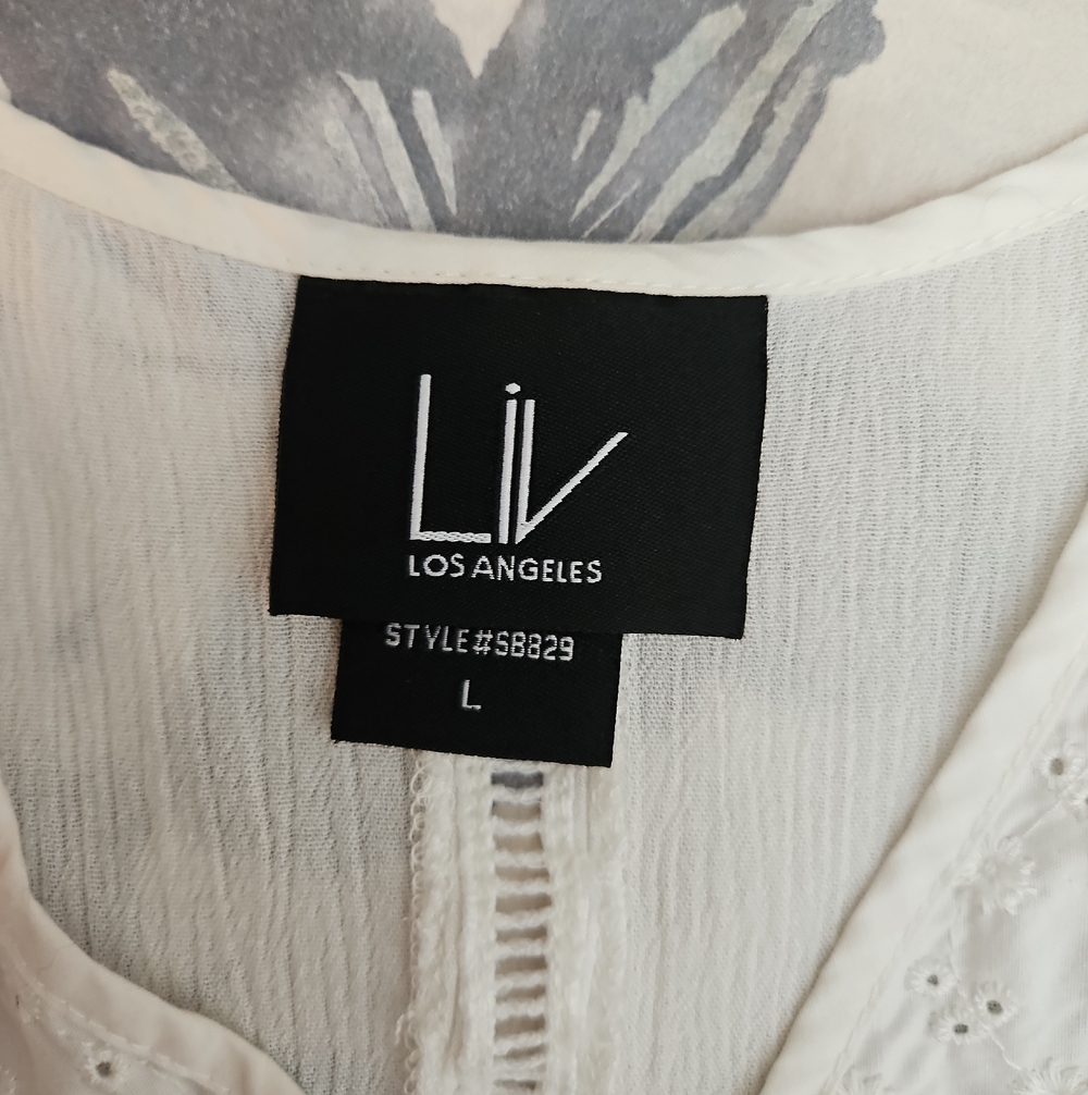 Liv Los Angeles White Eyelet Blouse